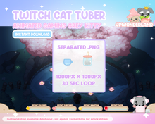 Load image into Gallery viewer, Cute Animated Cat PNGtuber / Vtuber / Gifttuber / Alert for Twitch / Discord / Stream
