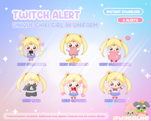Load image into Gallery viewer, Unique animated Chibi Girl Twitch Alerts / Stream Alert
