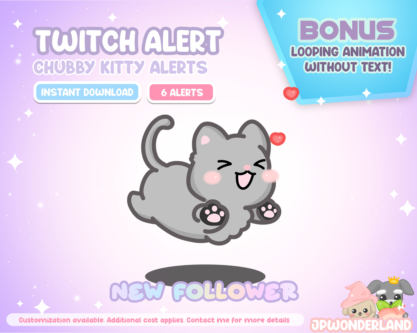 ANIMATED Chubby Kitty Twitch Alerts