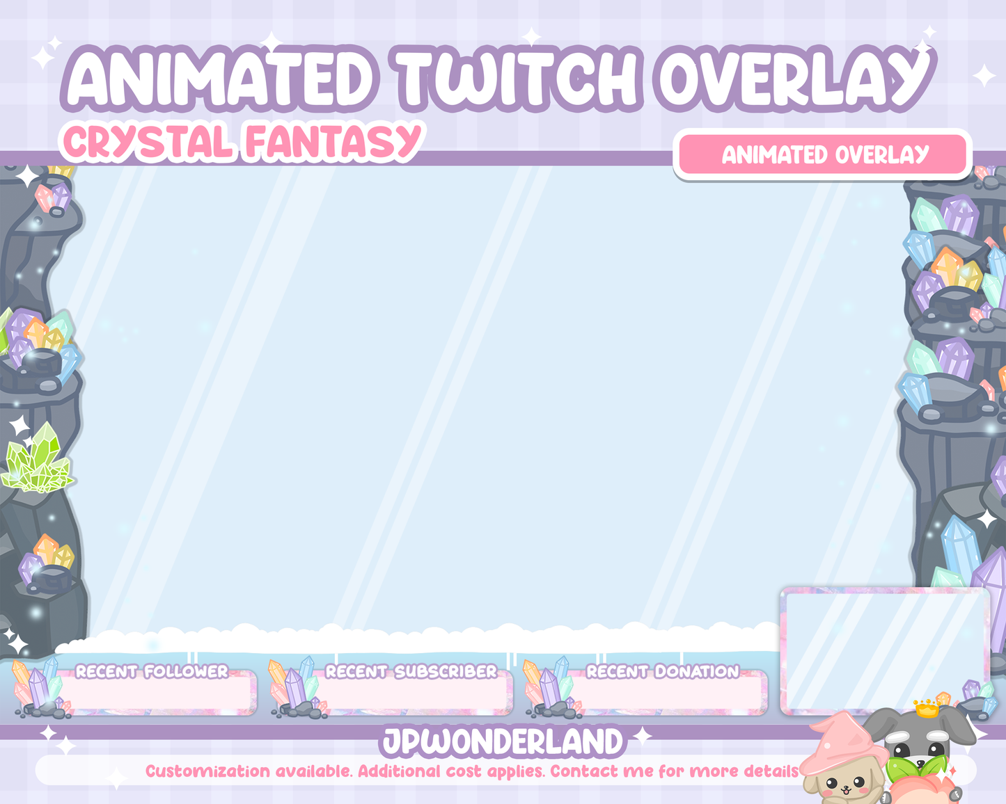 Animated Twitch Overlay Full Package - Crystal Fantasy