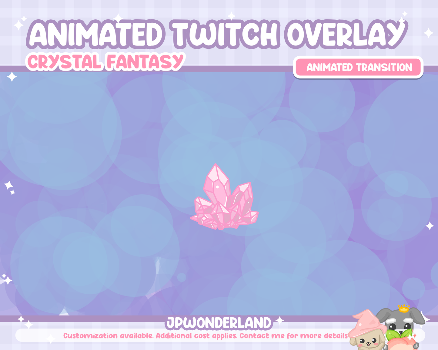 Animated Twitch Overlay Full Package - Crystal Fantasy