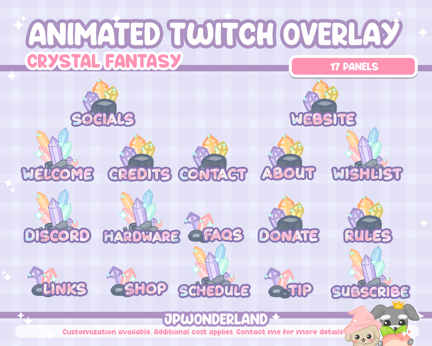 Animated Twitch Overlay Full Package - Crystal Fantasy