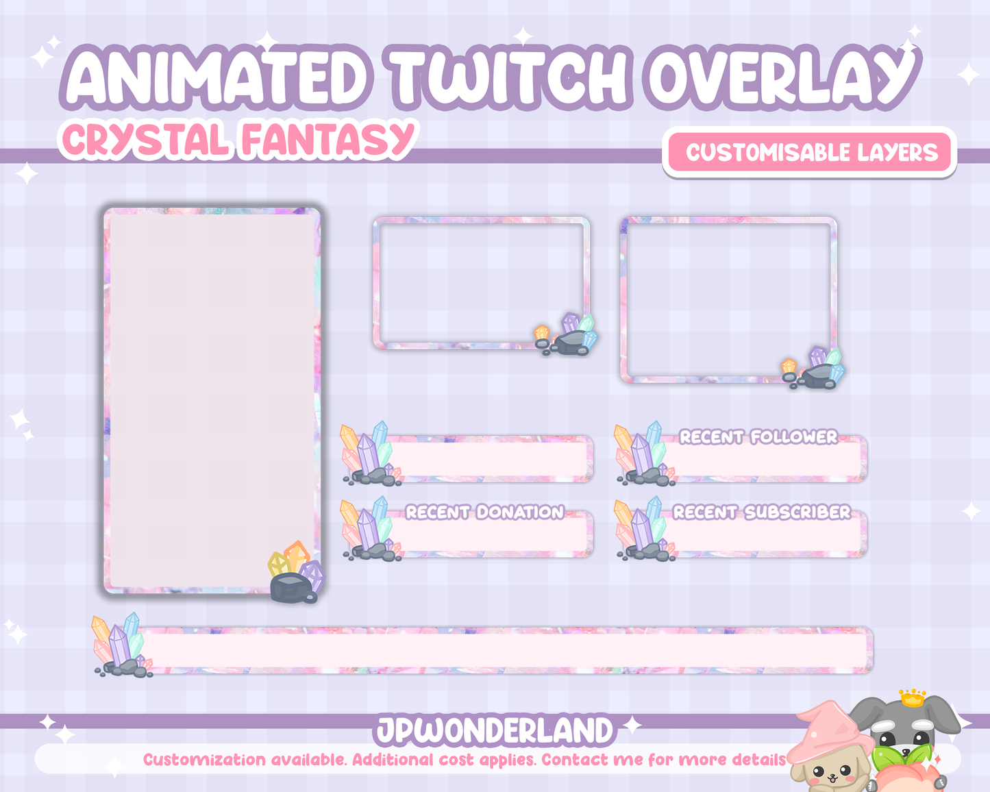 Animated Twitch Overlay Full Package - Crystal Fantasy