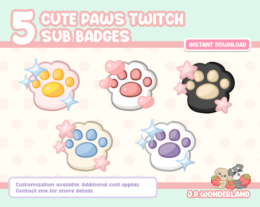 Cute Pet Paws Twitch Badges