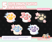 Load image into Gallery viewer, Cute Pet Paws Twitch Badges
