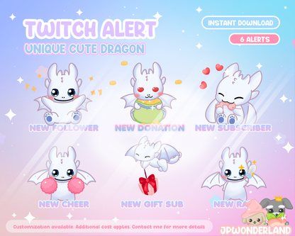 Animated Dragon Twitch Alerts - Unique Dragon Series