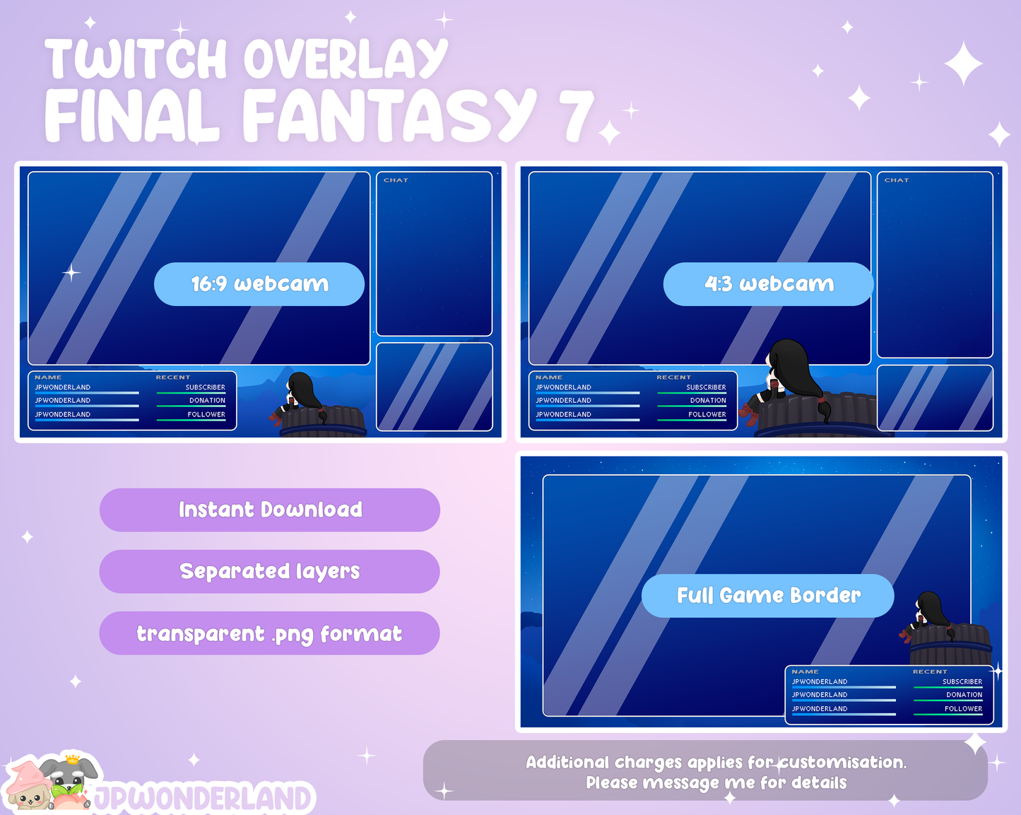 Final Fantasy Twitch Overlay / FF7 / Tifa