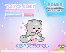 Load image into Gallery viewer, ANIMATED Chubby Cat Twitch Alert / Screen decoration / Stream Add-on
