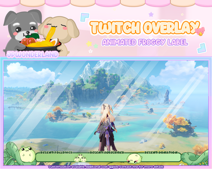 Animated Froggy Twitch Overlay / Stream label bar. Compatible with streamlabs / obs studio / stream elements