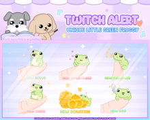 Load image into Gallery viewer, Animated Little Frog Twitch Alert Bundle / Stream Alert / Twitch Overlay / Cute Froggy
