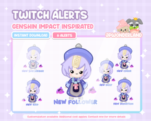 Load image into Gallery viewer, Animated Twitch Alerts - Genshin Impact Inspired - Qiqi Chibi
