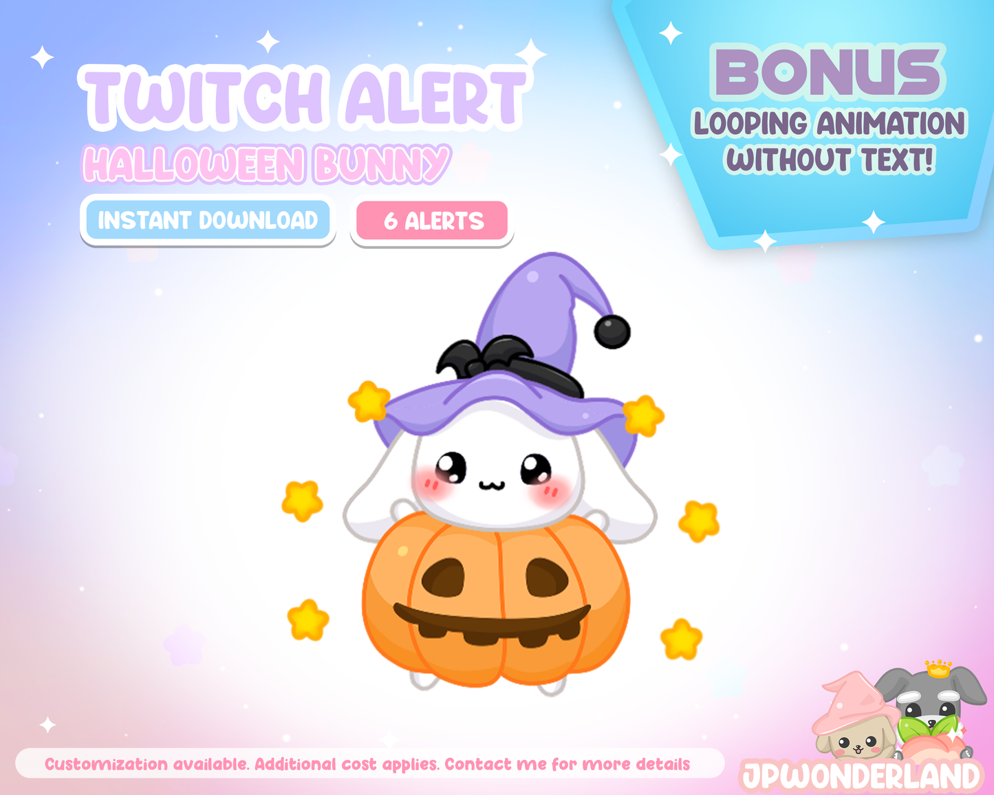 Animated Halloween Bunny Twitch Alerts