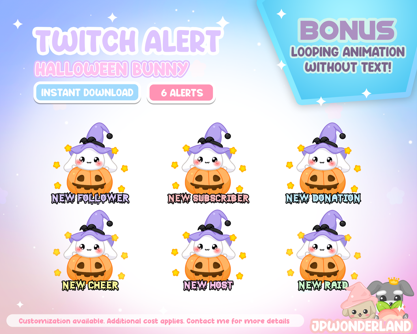 Animated Halloween Bunny Twitch Alerts