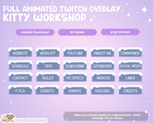 Load image into Gallery viewer, Animated Twitch overlay FULL package - Kitty Workshop | Christmas | Overlays, Alerts, Panels, Screens, Transitions
