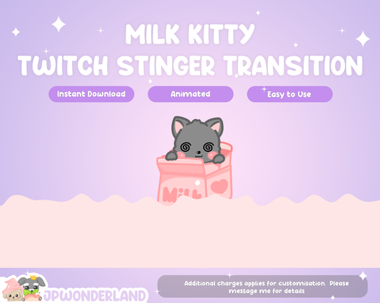 Animated Twitch Stinger Transition - Kitty in a milk carton