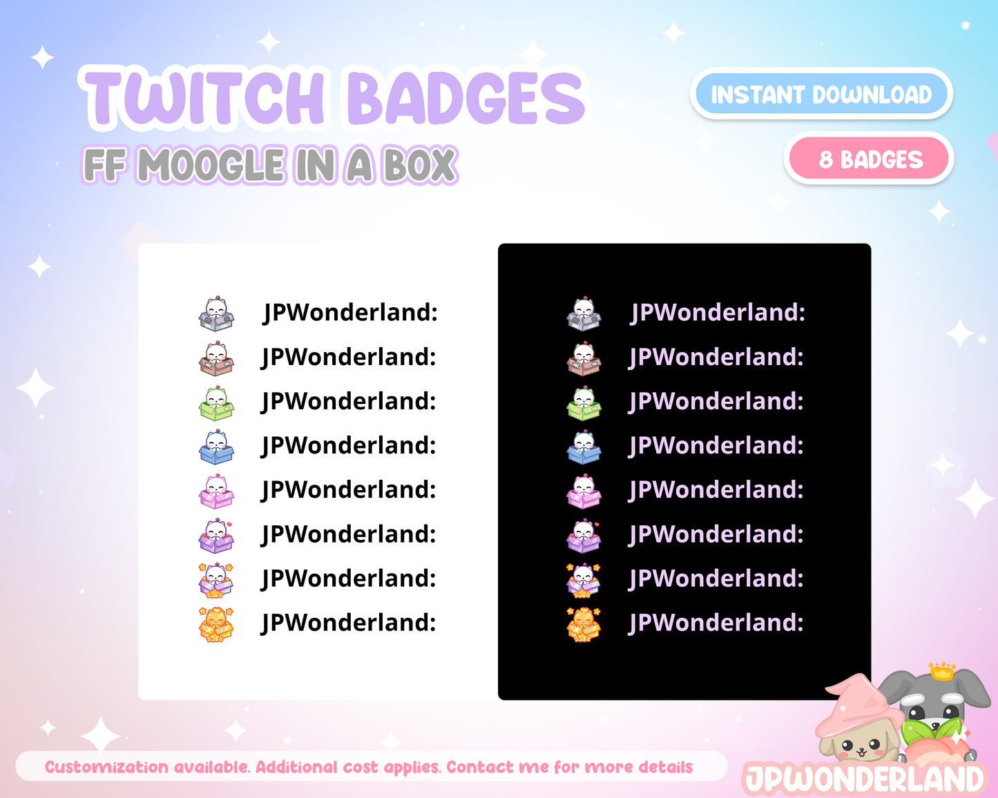 Final Fantasy Moogle in a box Twitch Badges