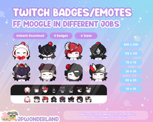 Load image into Gallery viewer, Final Fantasy Moogle in different jobs Twitch Badges/Emotes / Twitch Overlay / Stream Emote / Discord Emotes Active
