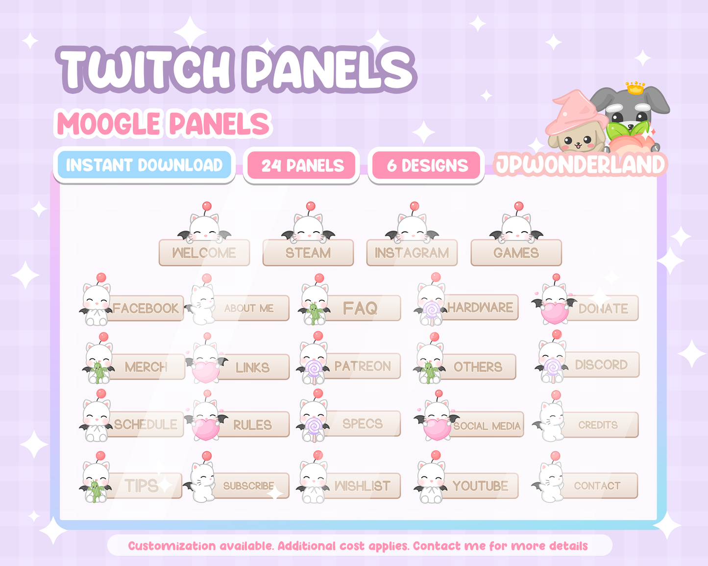 Final Fantasy Moogle twitch Panels