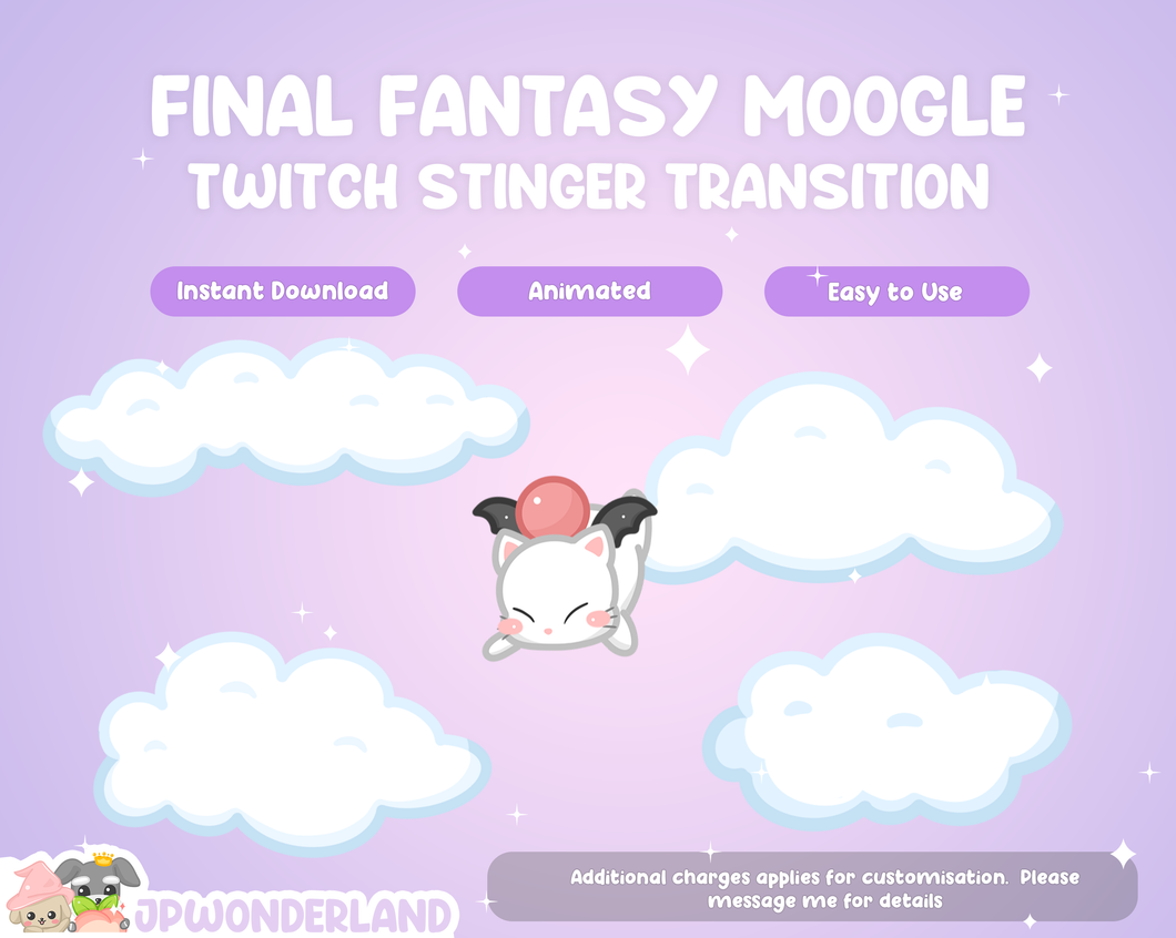 Animated Final Fantasy Moogle Twitch Stinger Transition