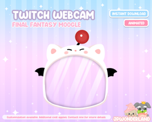Load image into Gallery viewer, Cute Animated Final Fantasy Moogle Twitch Webcam for Streamlabs and OBS Studio
