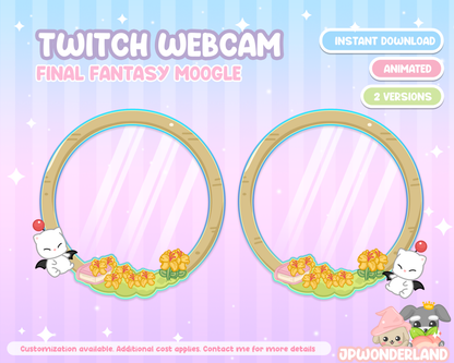 Animated Final Fantasy Moogle Twitch Webcam for Streamlabs and OBS Studio