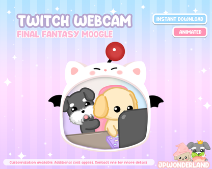 Cute Animated Final Fantasy Moogle Twitch Webcam for Streamlabs and OBS Studio