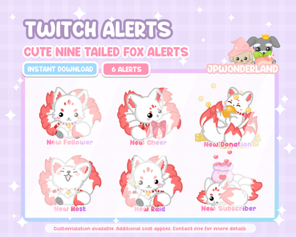 Cute Nine Tailed Fox / Gumiho / Kumiho Twitch Overlay compatible with streamlabs / obs studio