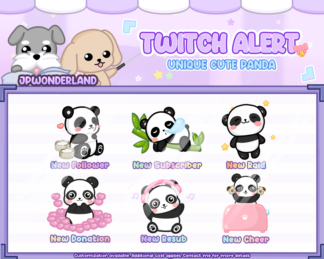 Unique Animated Cute Panda Alerts Bundle