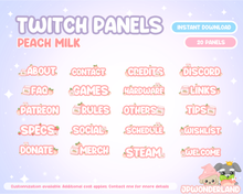 Load image into Gallery viewer, Strawberry/Peach Milk twitch Panels
