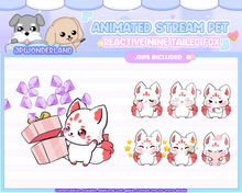 Load image into Gallery viewer, Cute Animated Nine Tailed Fox Stream Pet with 6 expressions, reacts to commands and alerts | Digital assets | Stream Deco | Twitch Pets animation
