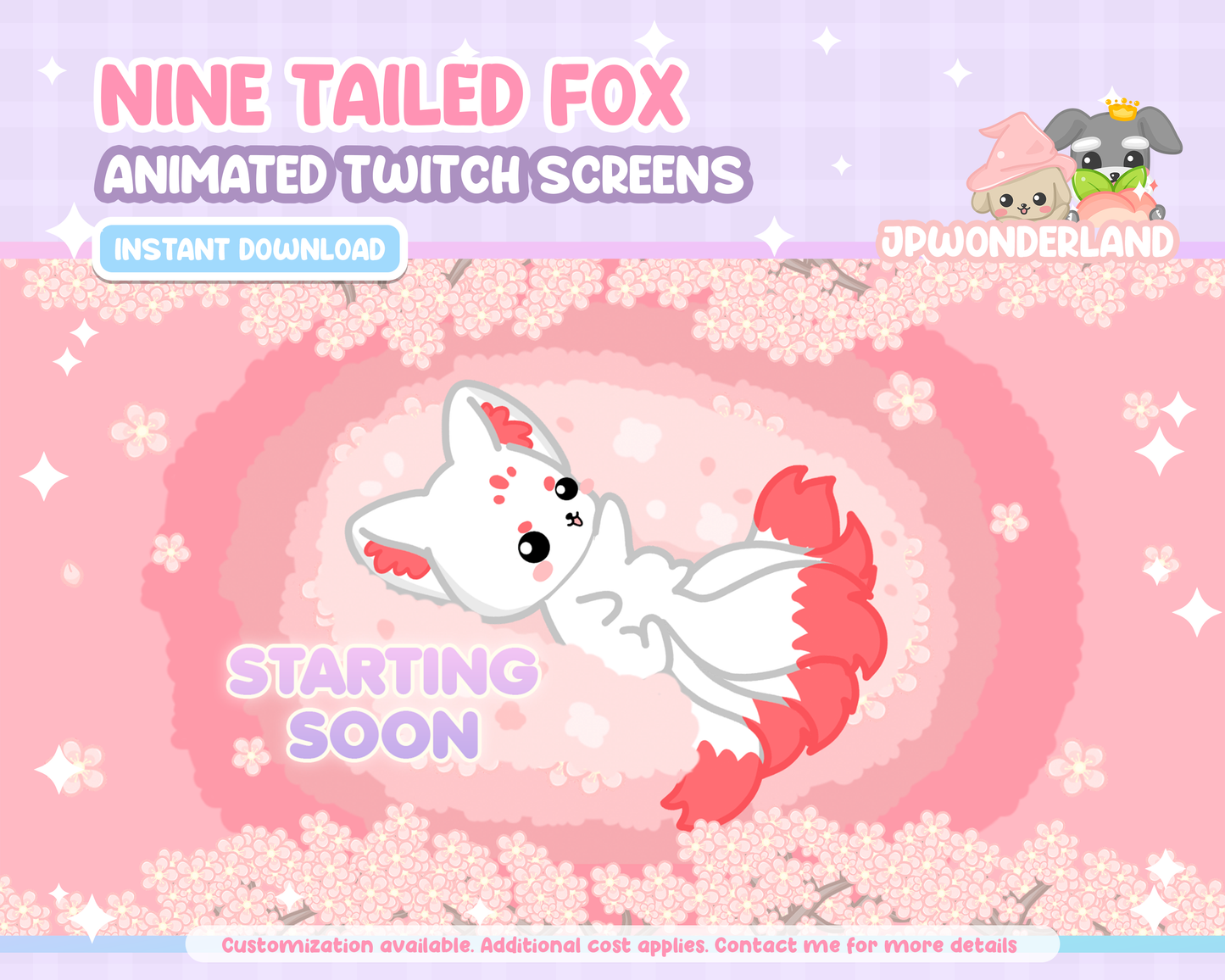 Cute Unique Nine Tailed Fox / Gumiho / Kumiho Twitch Screens | Starting Soon | Be Right Back | Thanks for watching