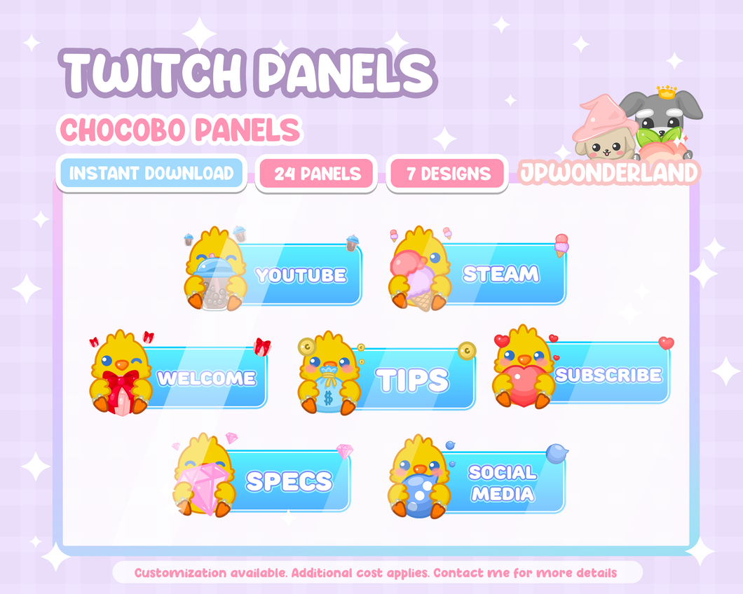 Final Fantasy Chocobo / bird twitch Panels