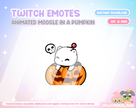 Animated Final Fantasy Moogle Halloween Twitch Emotes / Twitch Overlay / Stream Emote / Discord Emotes