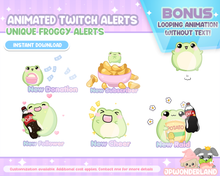 Load image into Gallery viewer, Animated Froggy Twitch Alert Bundle / Stream Alert / Twitch Overlay / Cute Froggy
