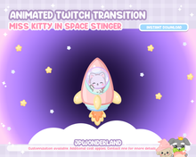 Load image into Gallery viewer, Animated Space Cat in Rocket Twitch Transition
