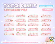 Load image into Gallery viewer, Strawberry/Peach Milk twitch Panels
