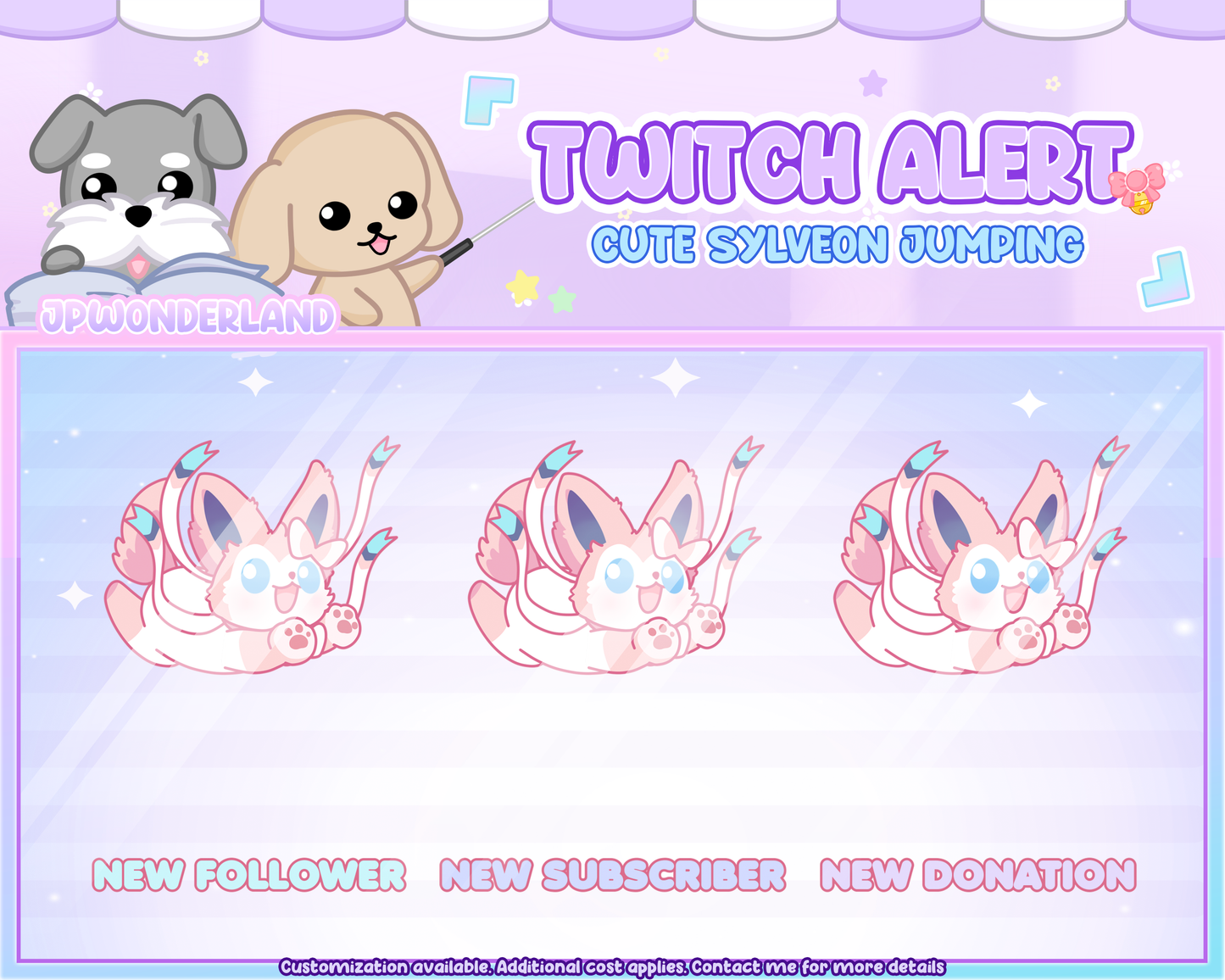 Cute animated Twitch Alerts - Sylveon