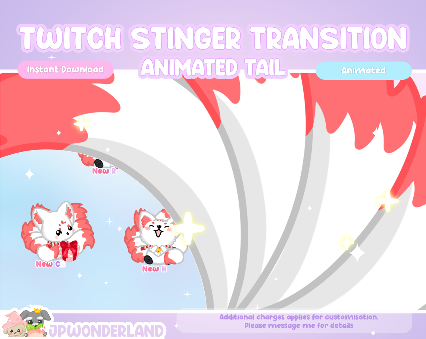 Animated Twitch Stinger Transition - Animated Tail / Nine Tail Fox / Cat Tail / Animal Tail