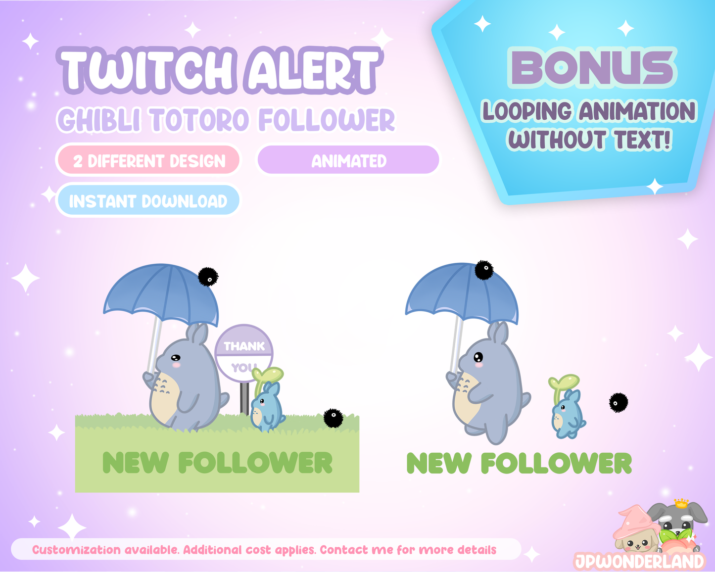 Animated Twitch Follower Alerts - Ghibli Totoro / Soot Sprites / Stream Alert