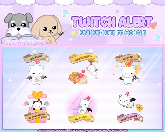 Unique Animated FF Twitch Alerts - Final Fantasy Moogle/ FF Chibi