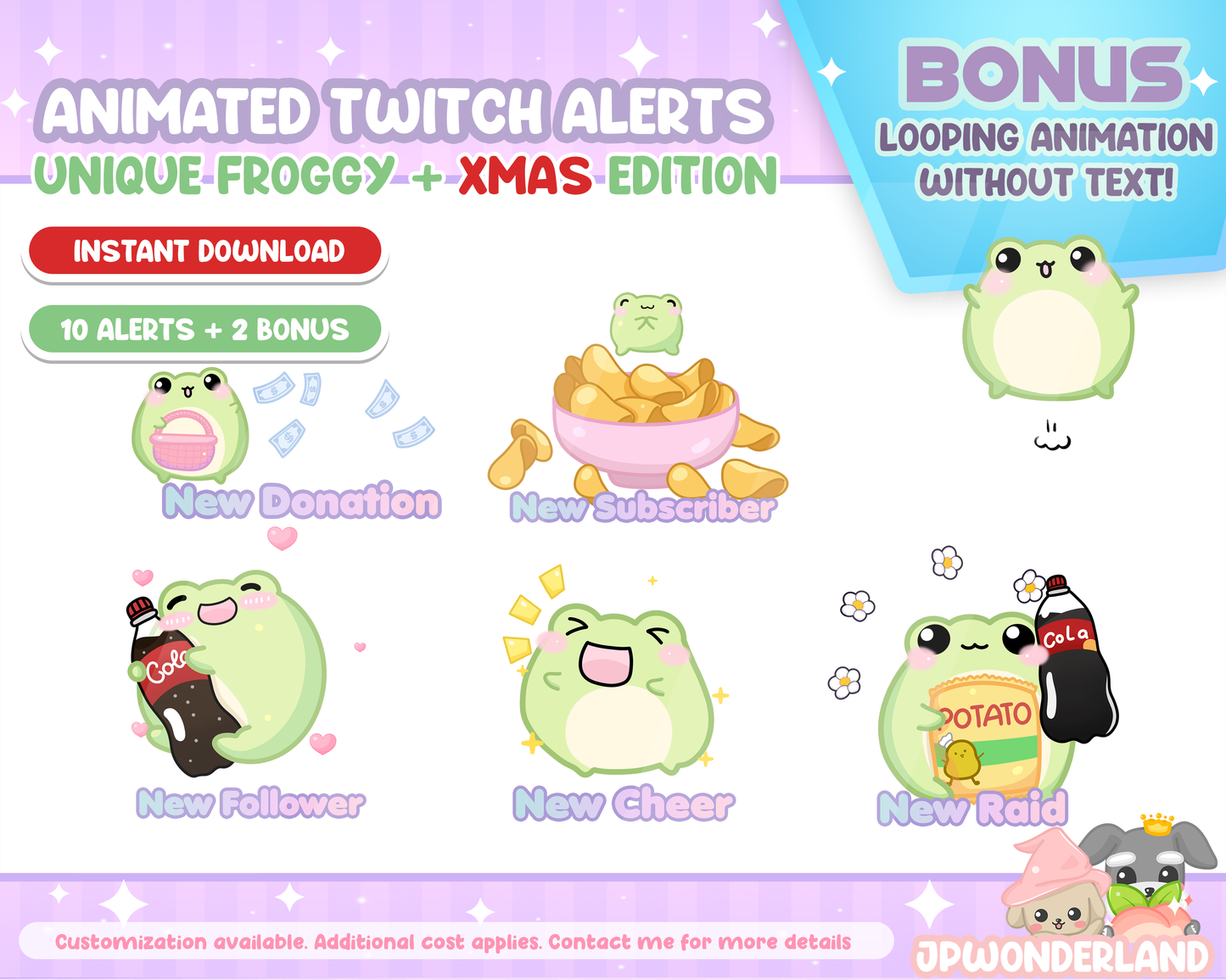 Animated Froggy Twitch Alert Bundle / Stream Alert / Twitch Overlay / Cute Froggy