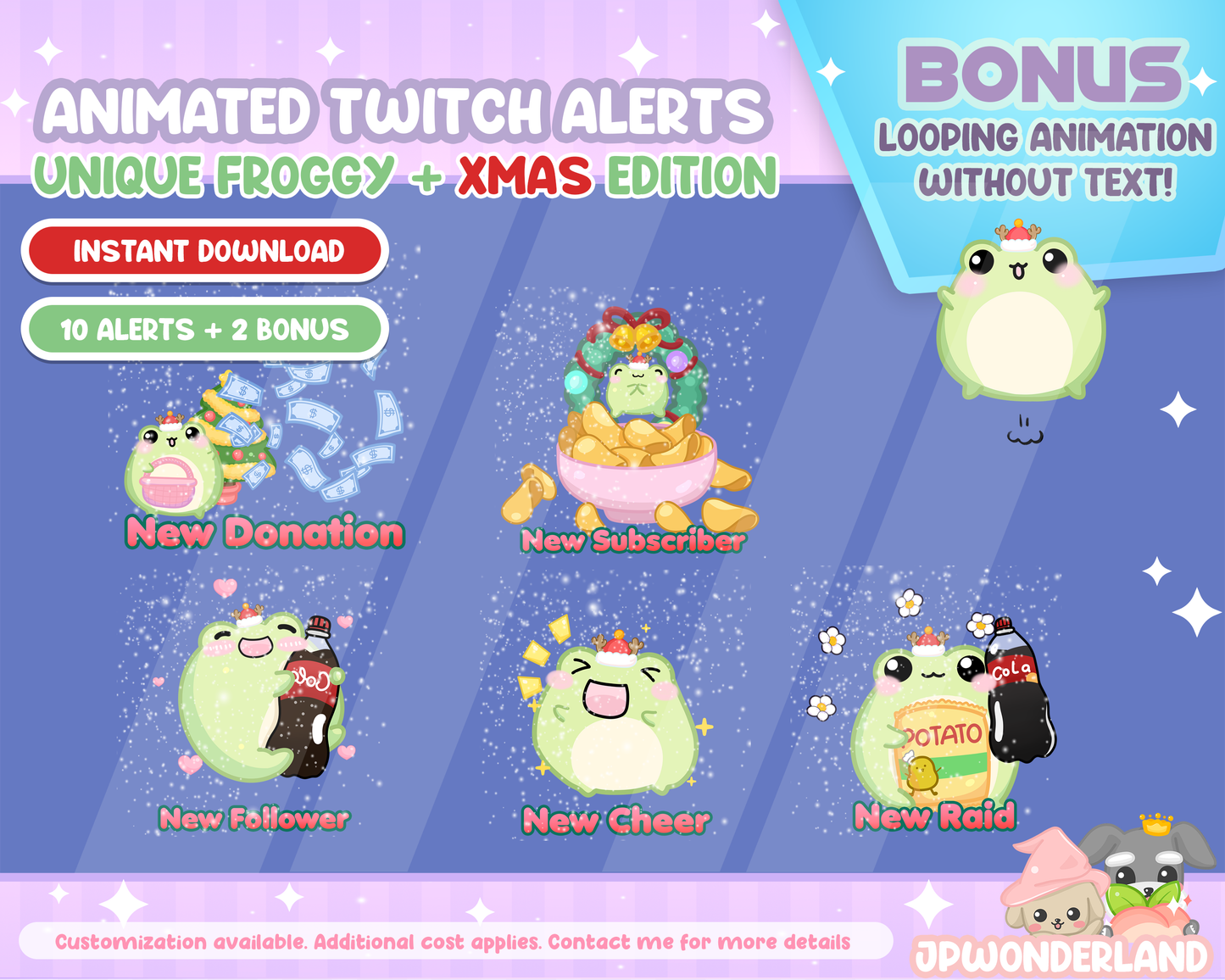 Animated Froggy Twitch Alert Bundle / Stream Alert / Twitch Overlay / Cute Froggy