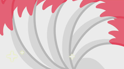 Animated Nine Tailed Fox Twitch Overlay / Stream label bar. Chibi Fox / Kumiho / Gumiho