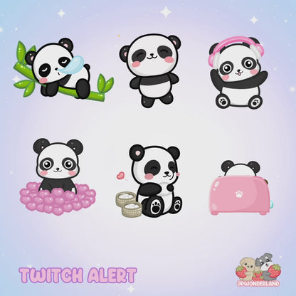 Unique Animated Cute Panda Alerts Bundle