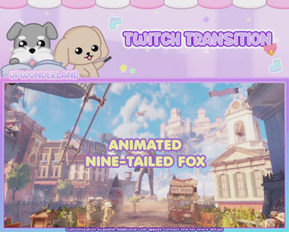 Animated Twitch Stinger Transition - Animated Tail / Nine Tail Fox behind Shoji