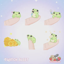 Load and play video in Gallery viewer, Animated Little Frog Twitch Alert Bundle / Stream Alert / Twitch Overlay / Cute Froggy
