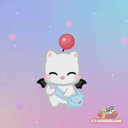 Animated Final Fantasy Moogle Twitch Overlay / Stream label bar. Compatible with streamlabs / obs studio / stream elements