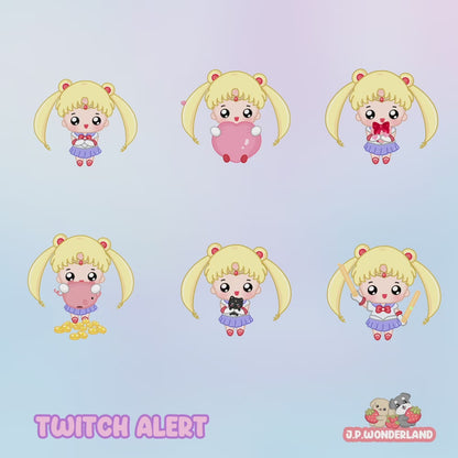 Unique animated Chibi Girl Twitch Alerts / Stream Alert