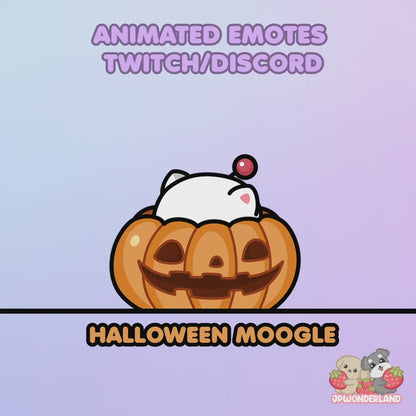 Animated Final Fantasy Moogle Halloween Twitch Emotes / Twitch Overlay / Stream Emote / Discord Emotes