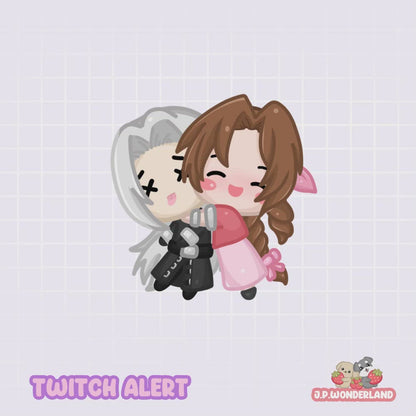 Animated FF7 Twitch Alerts - Final Fantasy VII Sephiroth & Aerith/ FF7 Chibi